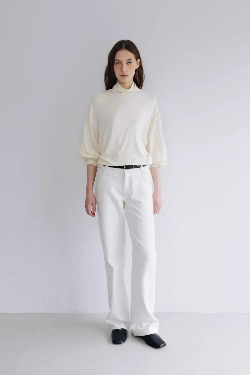 Studio Doe - Puff-sleeve Turtleneck Pullover