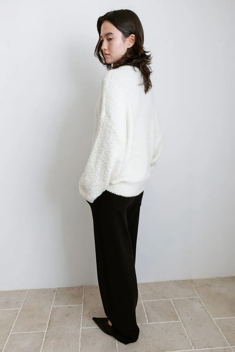 Studio Doe - Fluffy Wool V-Neck Loose Sweater