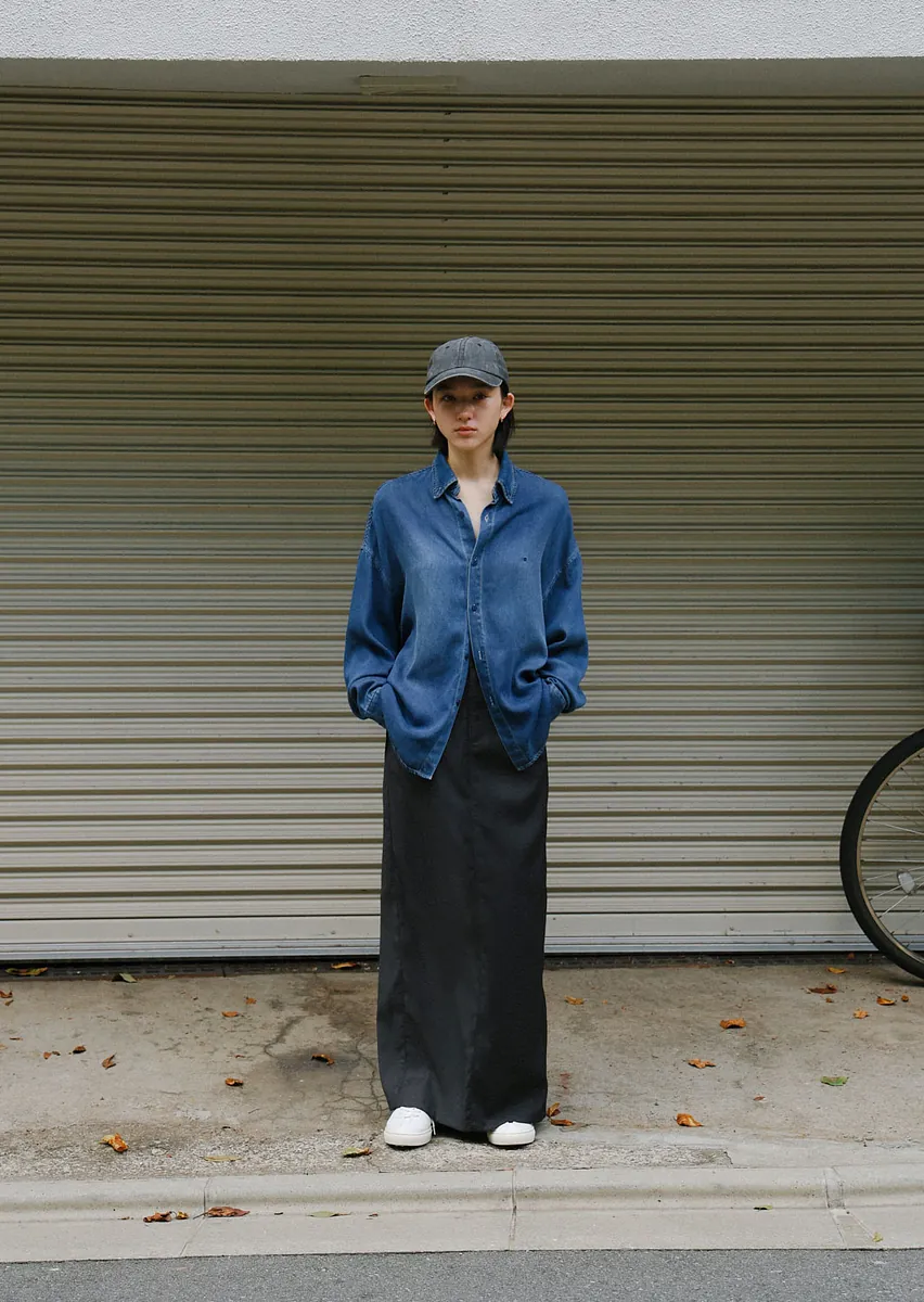 Studio Doe - Classic Soft Denim Curved Sleeve Washed Shirt
