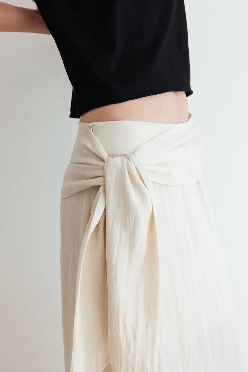 Studio Doe - Peach-Touch Textured Tie Skirt
