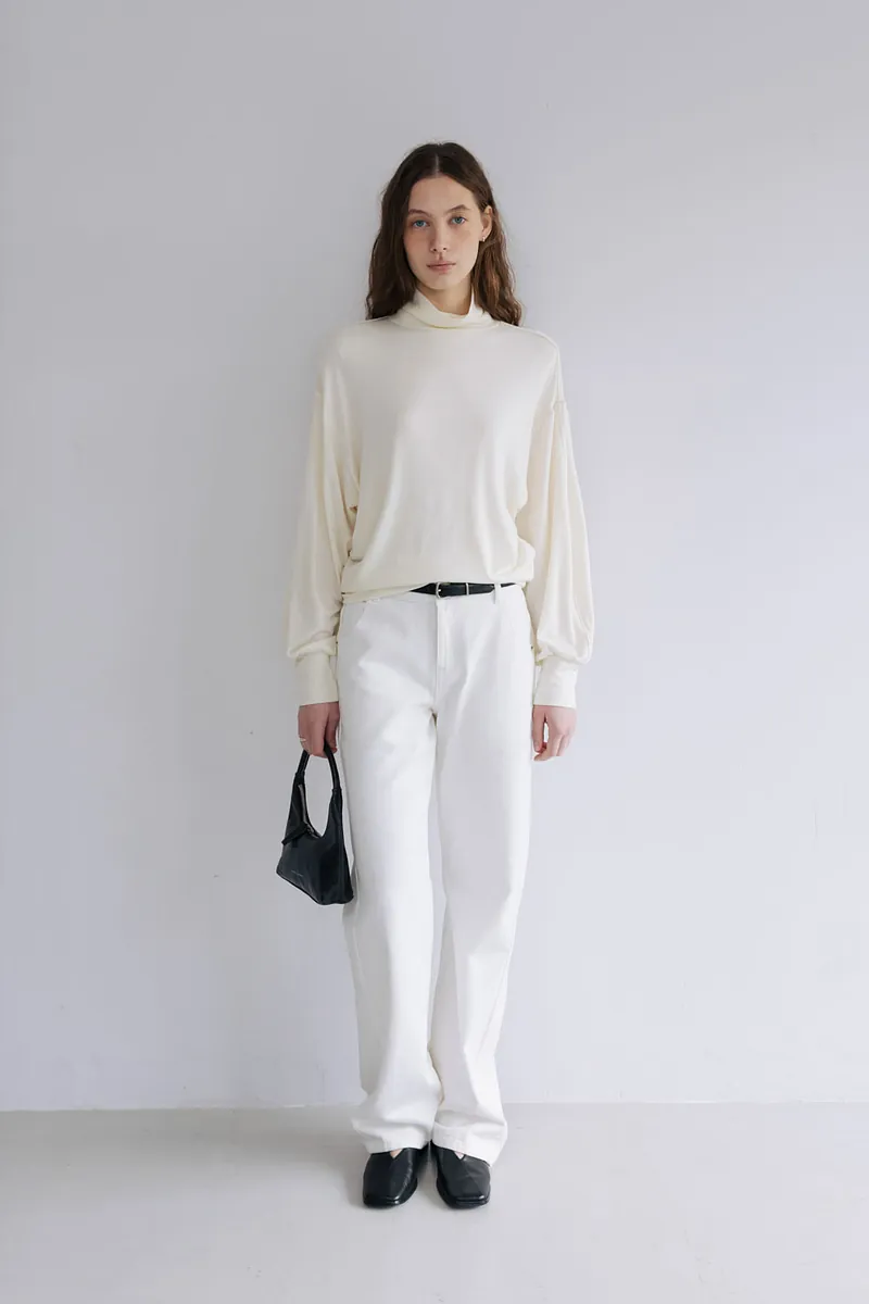 Studio Doe - Puff-sleeve Turtleneck Pullover