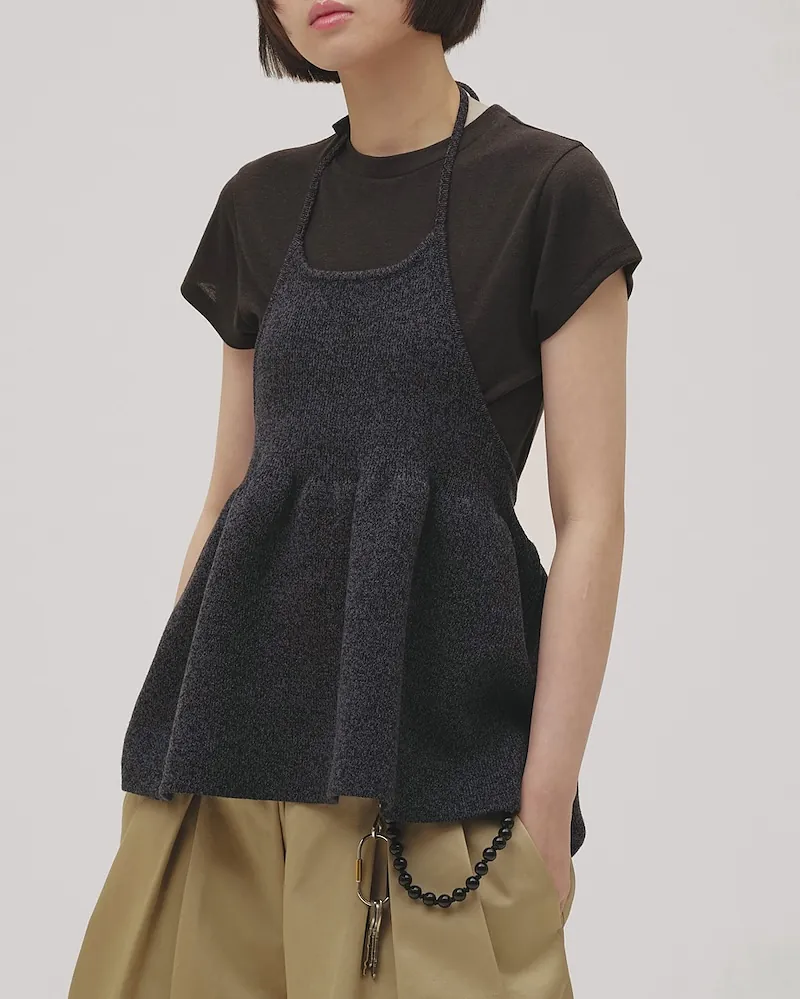 [PRE-ORDER] TODAYFUL - Halterneck Peplum Knit