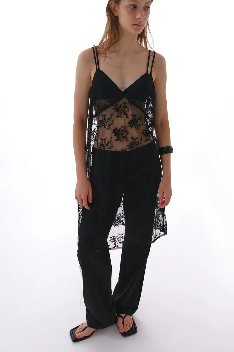 Studio Doe - Lace Embroidered Strap Long Tank Top