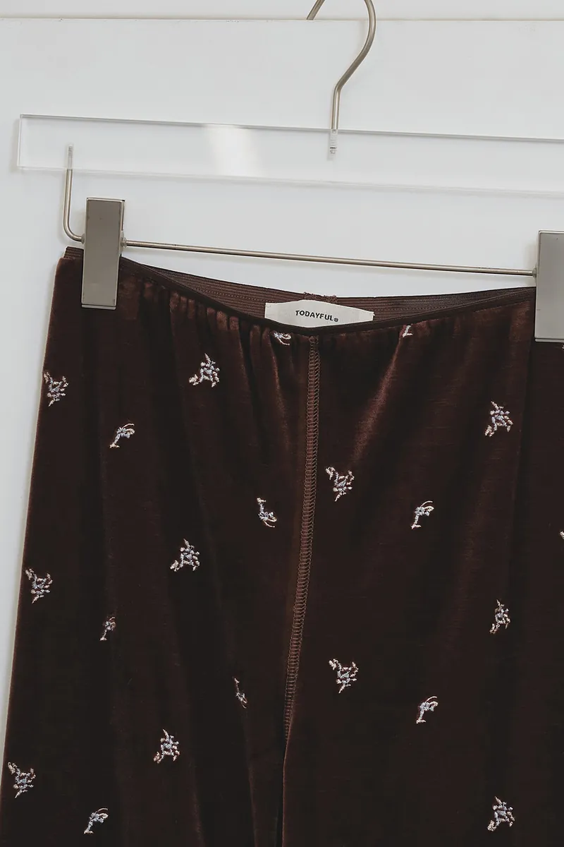 [PRE-ORDER] TODAYFUL - Petit Flower Velour Leggings