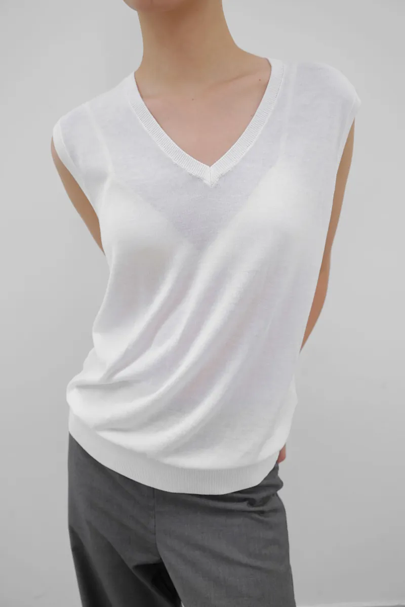 Studio Doe - V-Neck Tencel Fine Knit Tank Top