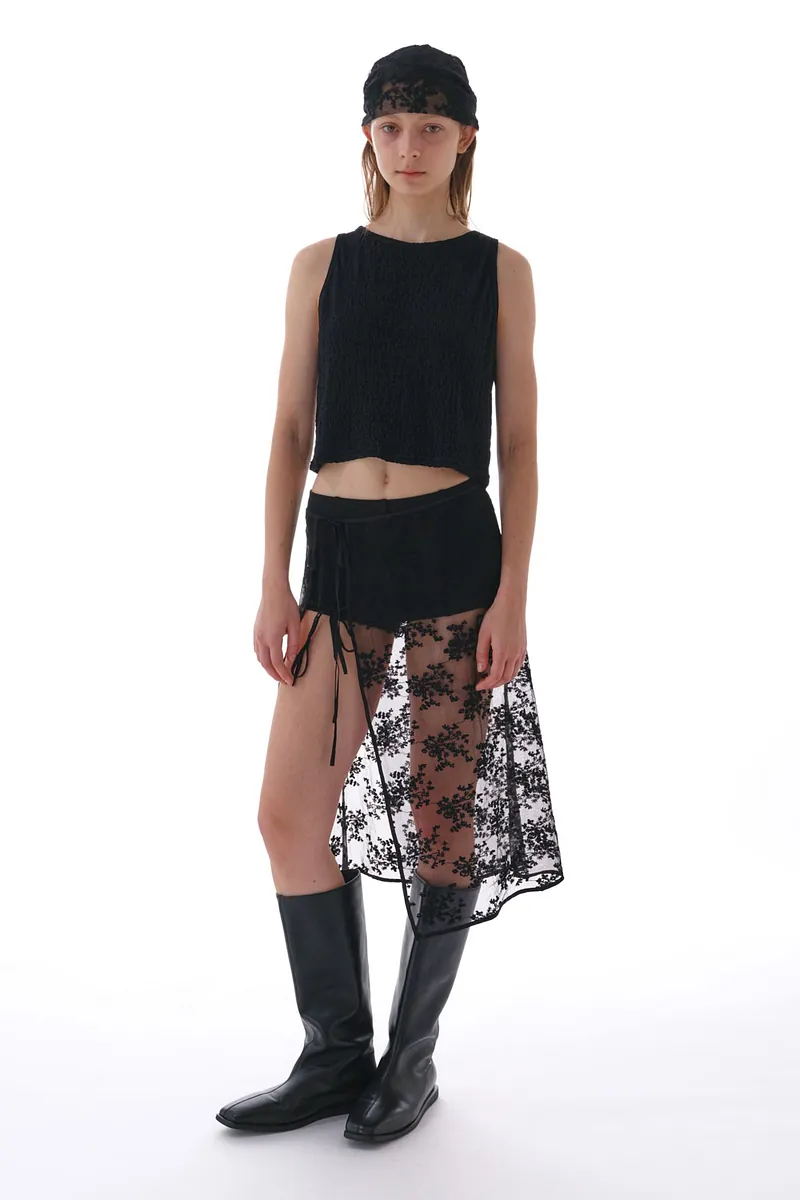 Studio Doe - Jacquard Textured Shirred Tank Top