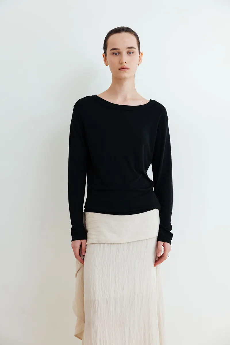 Studio Doe - Premium Tencel Wide Neck Knit Top