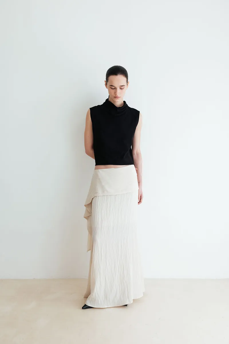 Studio Doe - Peach-Touch Textured Tie Skirt