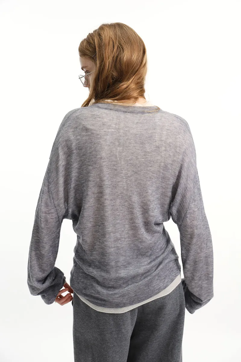 Studio Doe - Fine Wool Sheer Waist-Defined Sweater