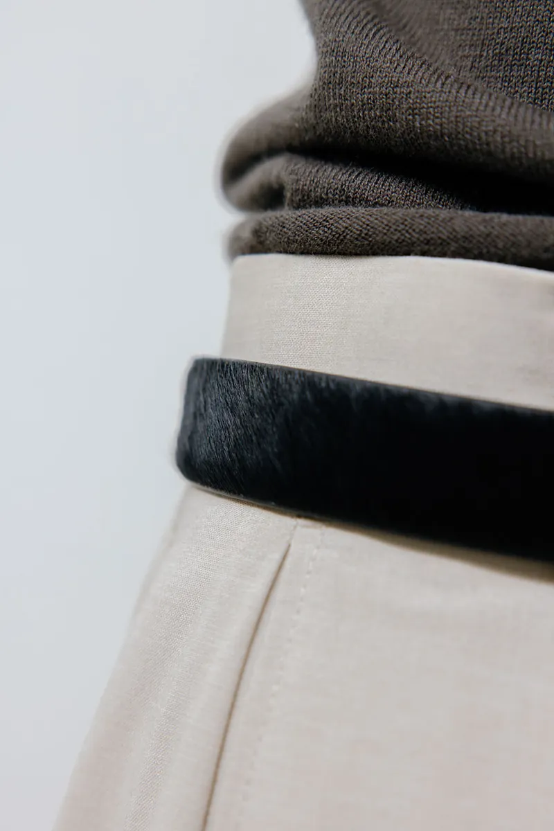 Studio Doe - Horsehair Leather Gold Buckle Belt