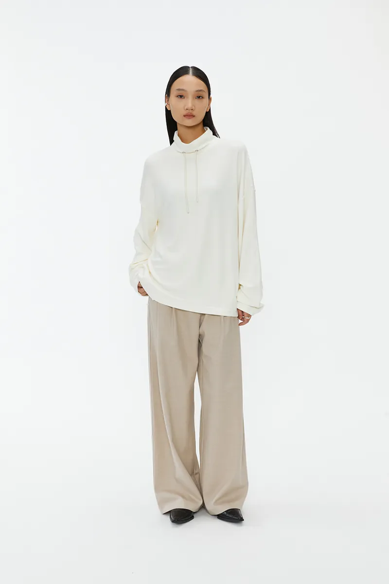 Studio Doe - Slouchy Half-Zip Drawstring Sweatshirt