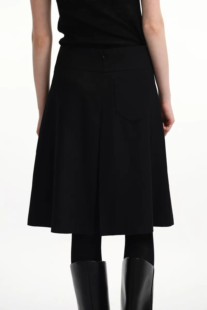 Studio Doe - Wool-Feel Wide Pleated Midi Skirt