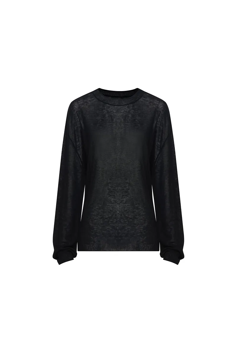Studio Doe - Fine Wool Sheer Waist-Defined Sweater