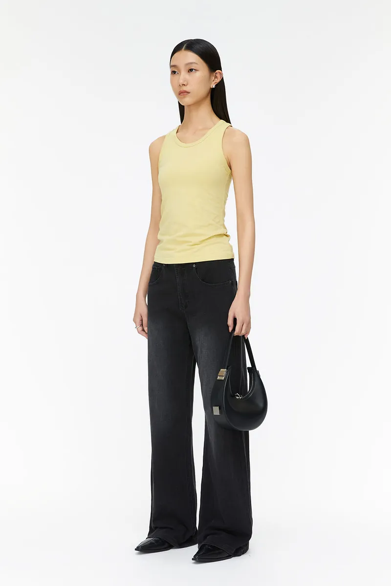 Studio Doe - Straight Neck Cut-Shoulder Bra Tank Top