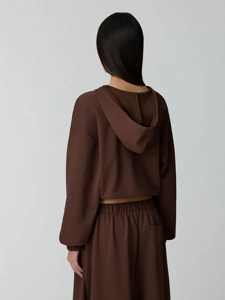 Studio Doe - Doe：Molly Deep V-Neck Cropped Hoodie