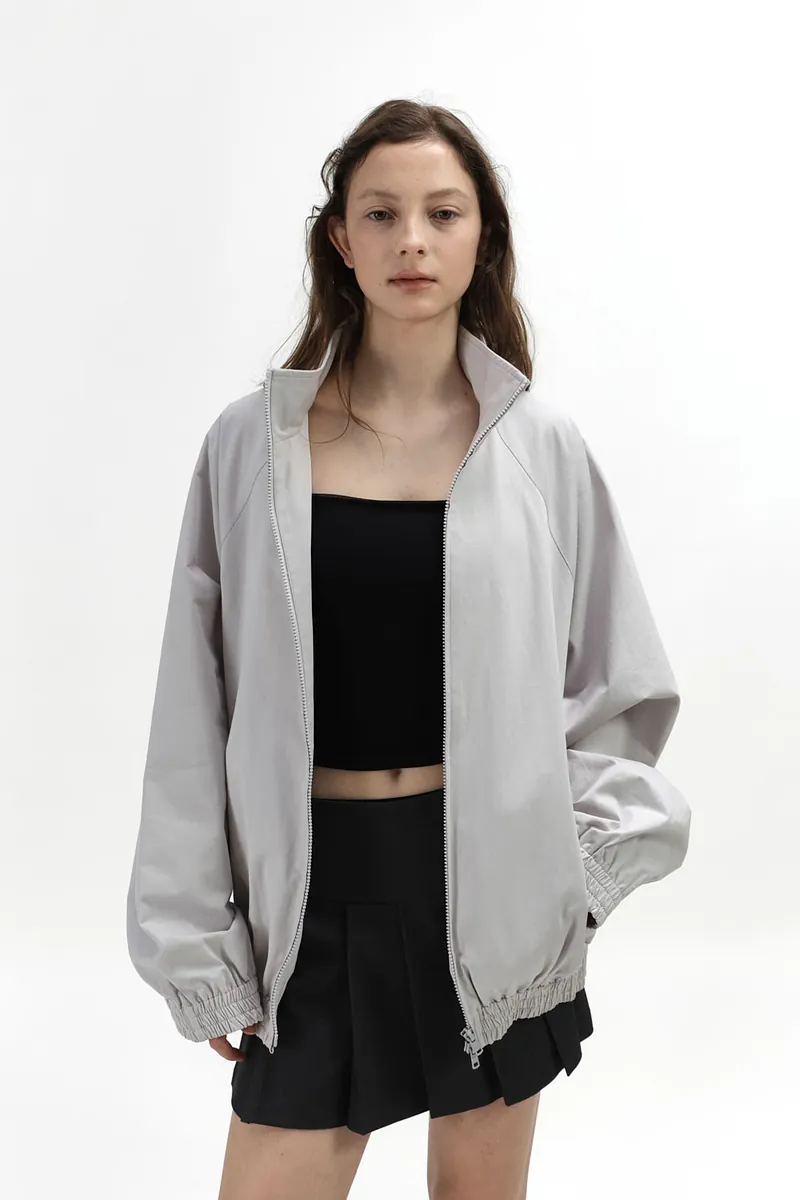 Studio Doe - Raglan Sleeve Stand Collar Oversized Jacket
