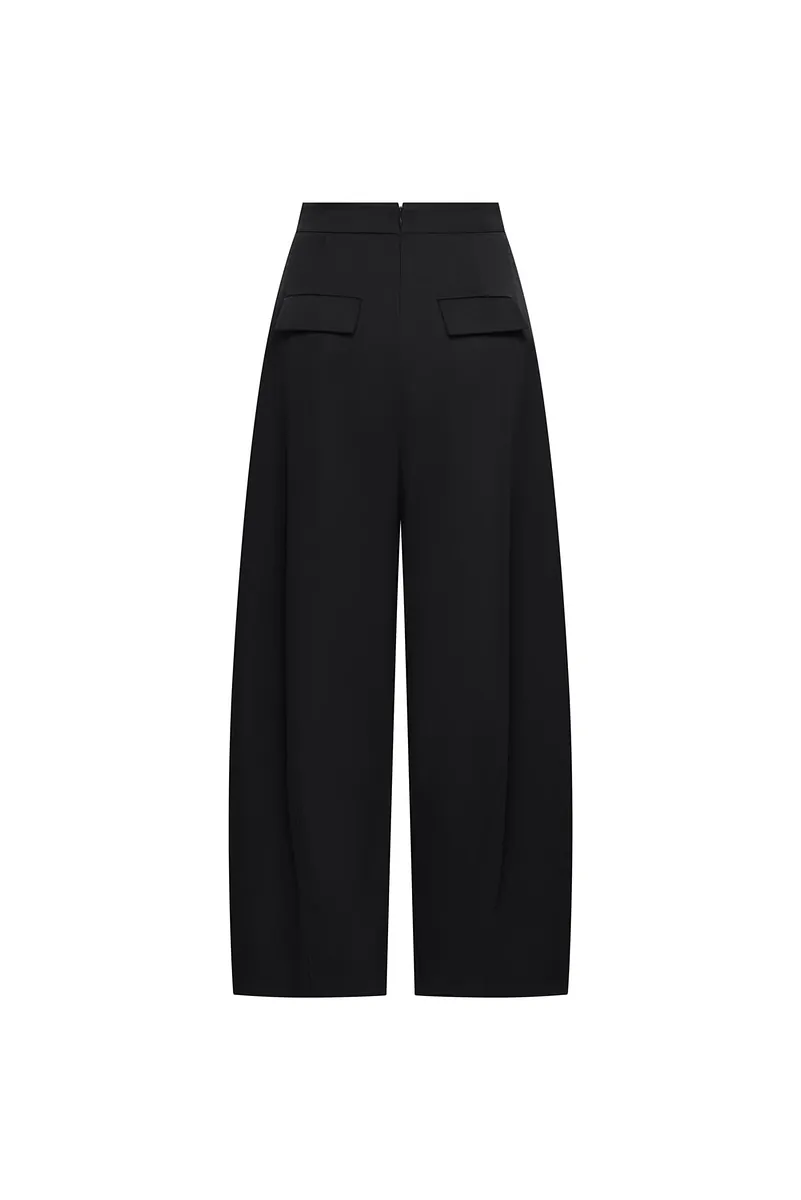 Studio Doe - Diagonal Tuck High-Rise Wide Pants