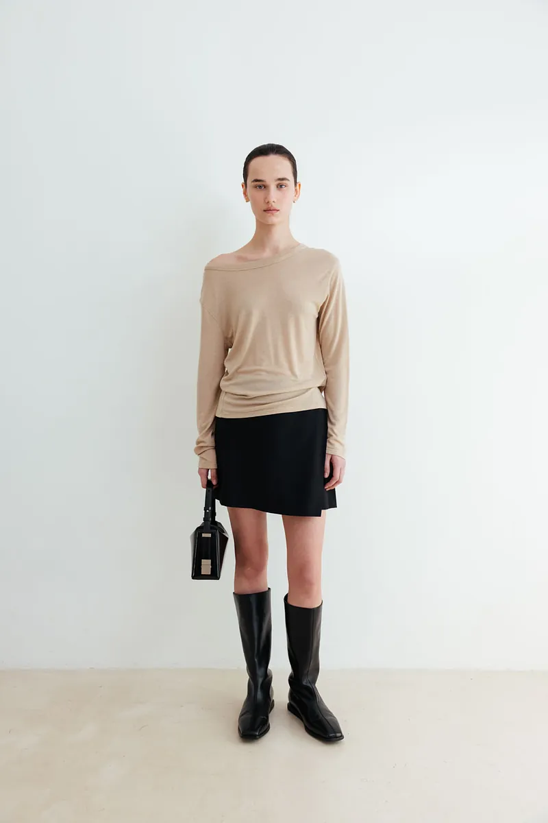 Studio Doe - Premium Tencel Wide Neck Knit Top