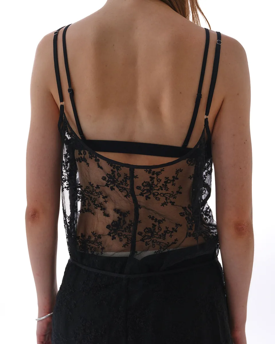 Studio Doe - Lace Embroidered Strap Long Tank Top