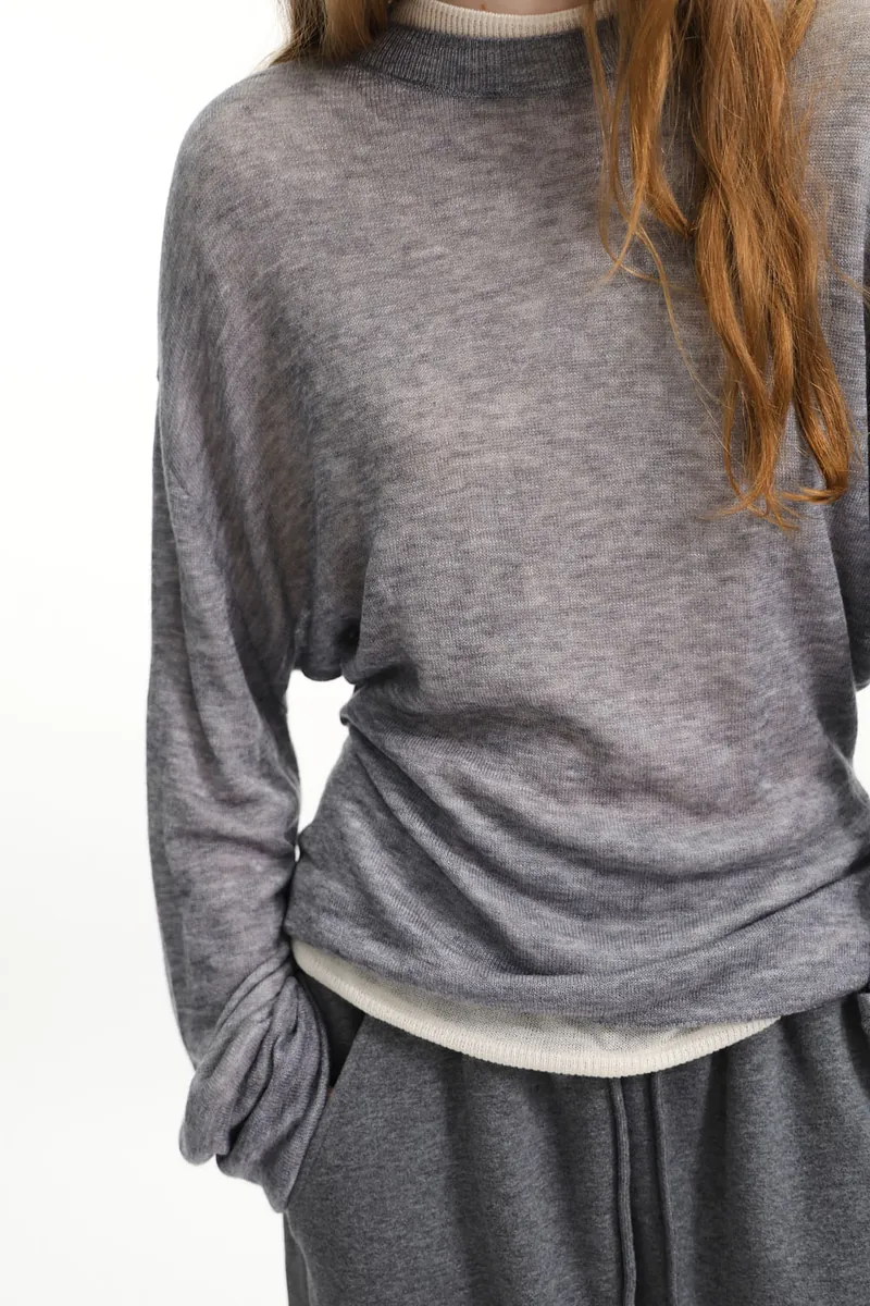 Studio Doe - Fine Wool Sheer Waist-Defined Sweater