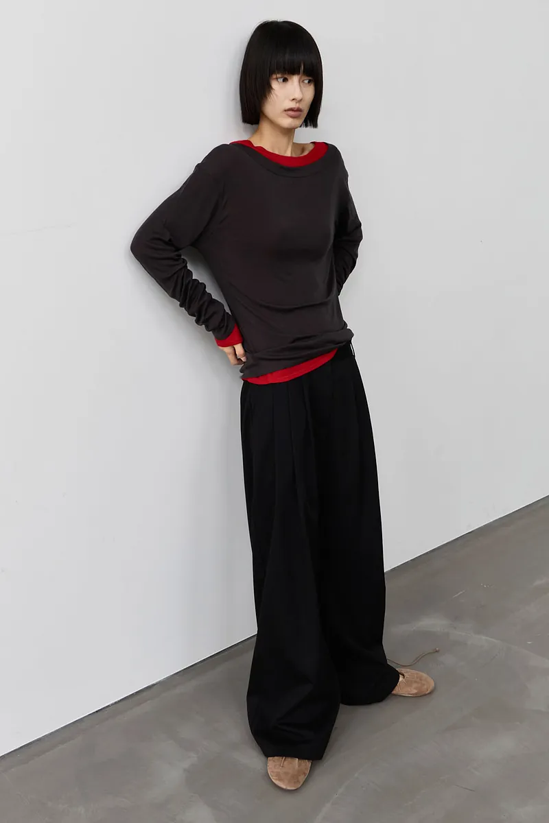 Studio Doe - Premium Tencel Wide Neck Knit Top