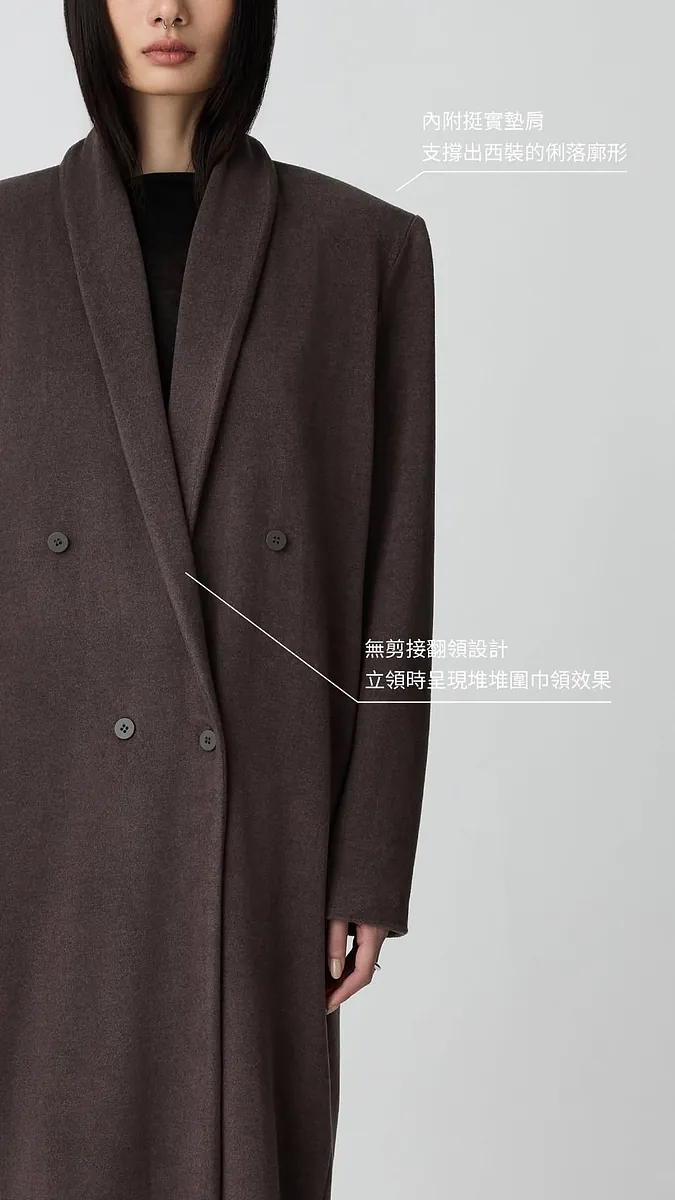 Studio Doe - Stretch Soft Wool Double-Breasted Coat
