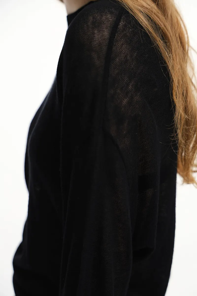 Studio Doe - Fine Wool Sheer Waist-Defined Sweater
