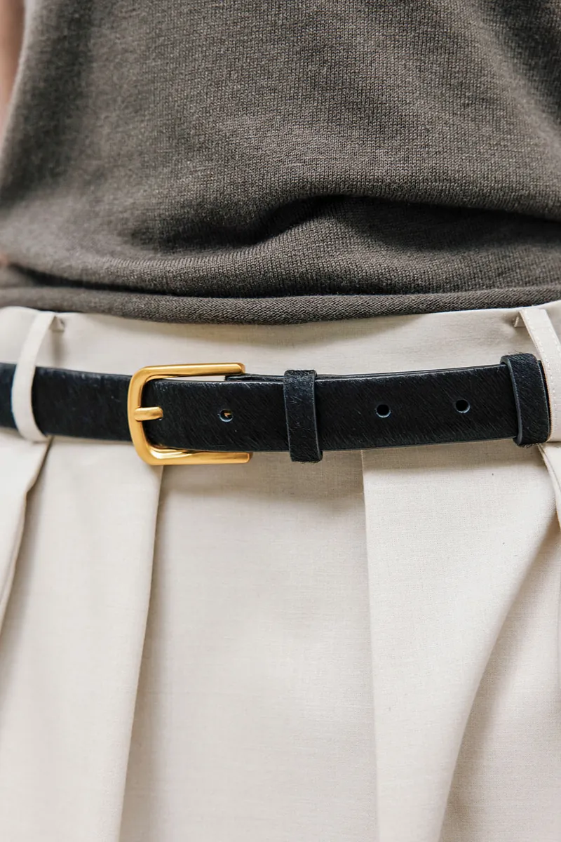 Studio Doe - Horsehair Leather Gold Buckle Belt