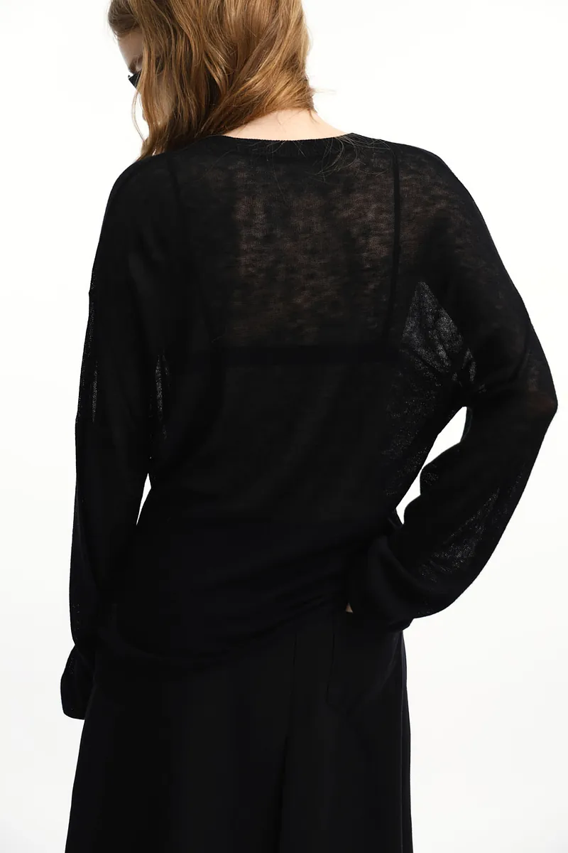 Studio Doe - Fine Wool Sheer Waist-Defined Sweater