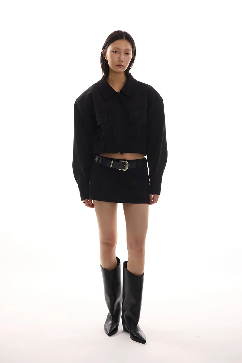 Studio Doe - Doe：Molly Faux Suede Wide Shoulder Cropped Jacket