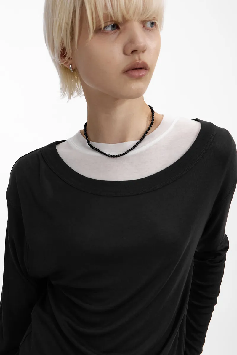 Studio Doe - Premium Tencel Wide Neck Knit Top