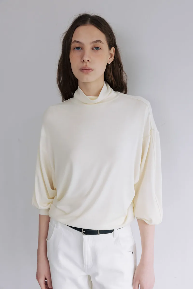Studio Doe - Puff-sleeve Turtleneck Pullover
