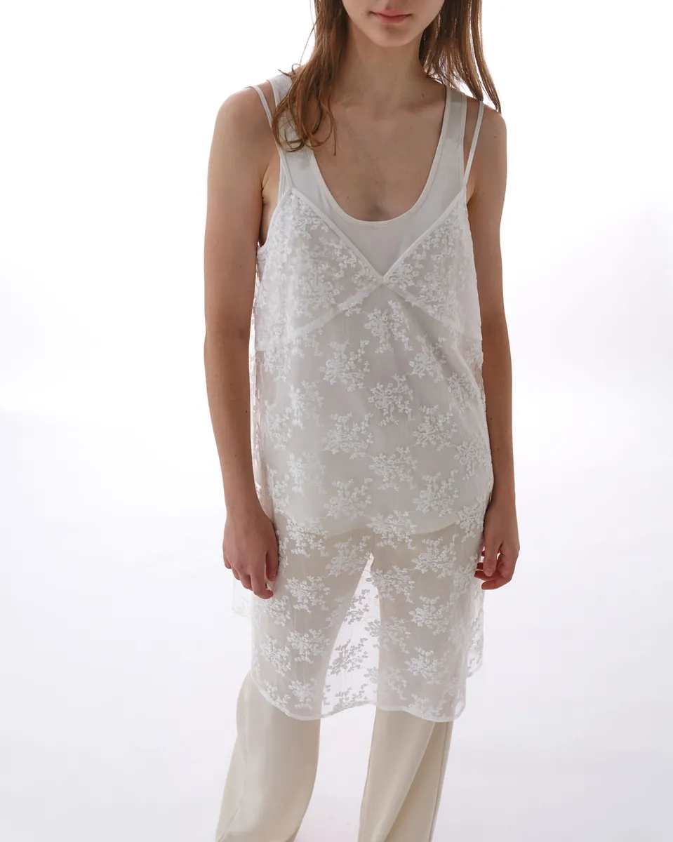 Studio Doe - Lace Embroidered Strap Long Tank Top