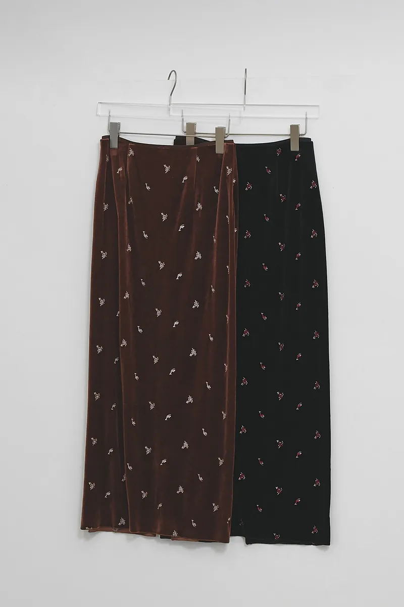 [PRE-ORDER] TODAYFUL - Petit Flower Velour Skirt