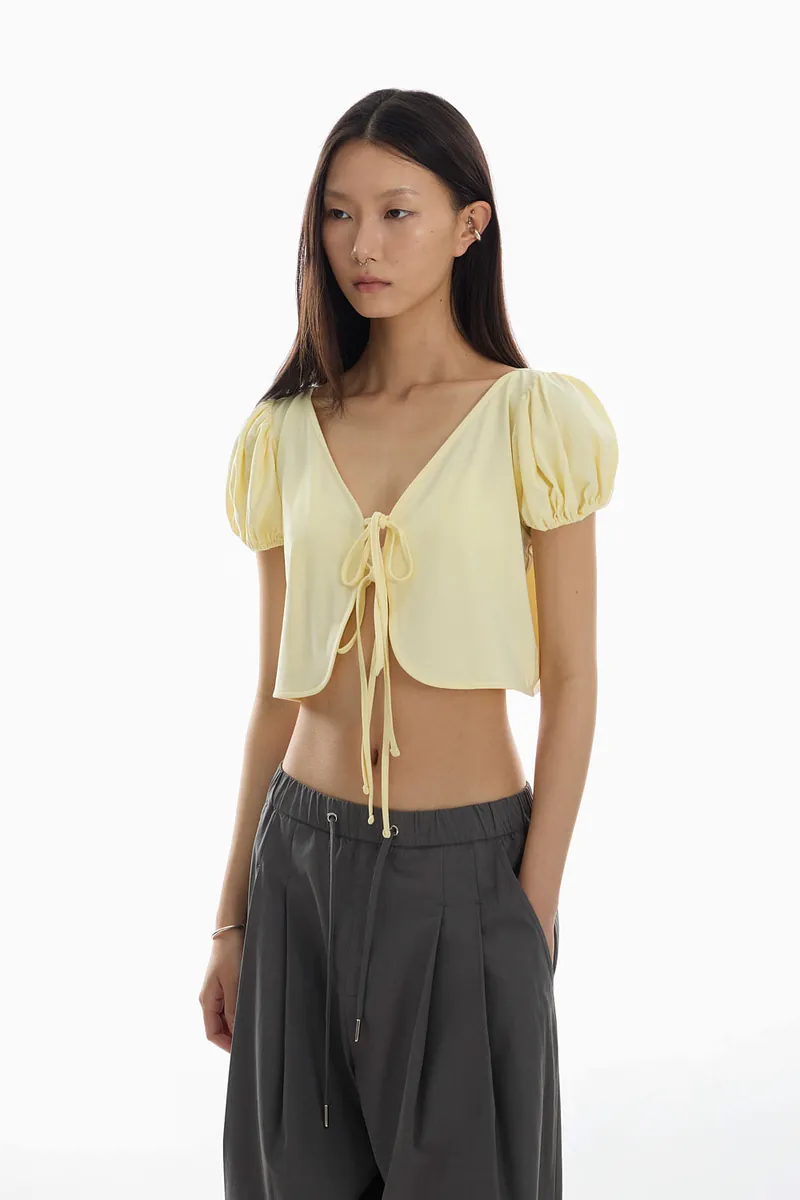 Doe：Molly Reversible Puff Sleeve Top