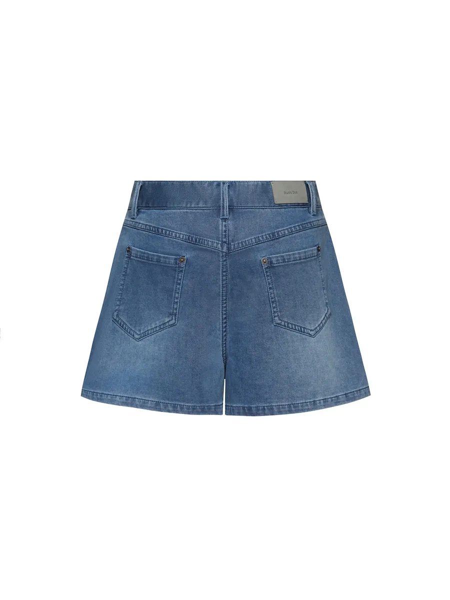 Studio Doe - Folded Waist Knit Denim Shorts
