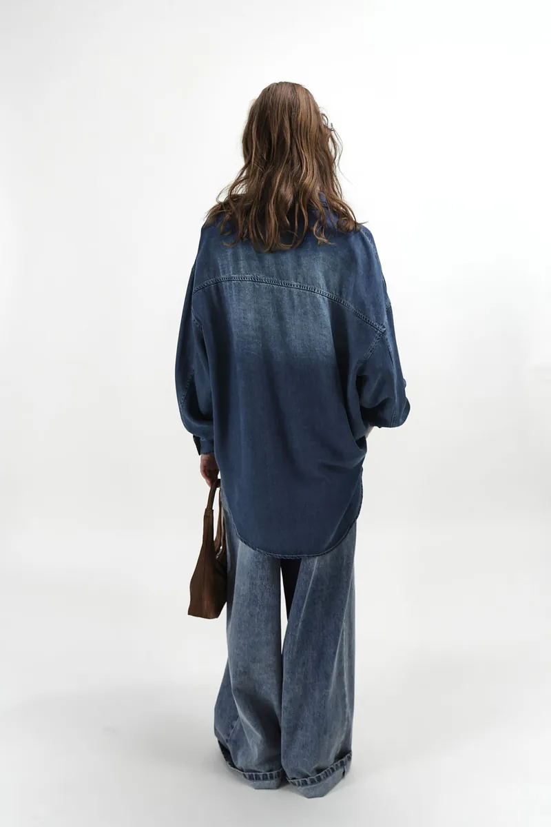 Studio Doe - Classic Soft Denim Curved Sleeve Washed Shirt