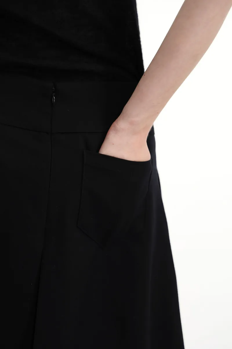 Studio Doe - Wool-Feel Wide Pleated Midi Skirt