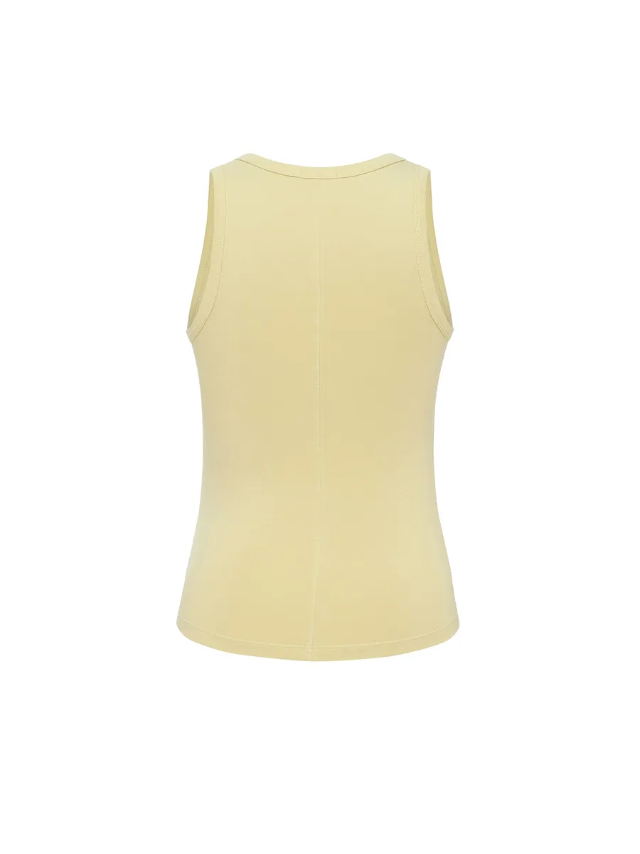 Studio Doe - Straight Neck Cut-Shoulder Bra Tank Top