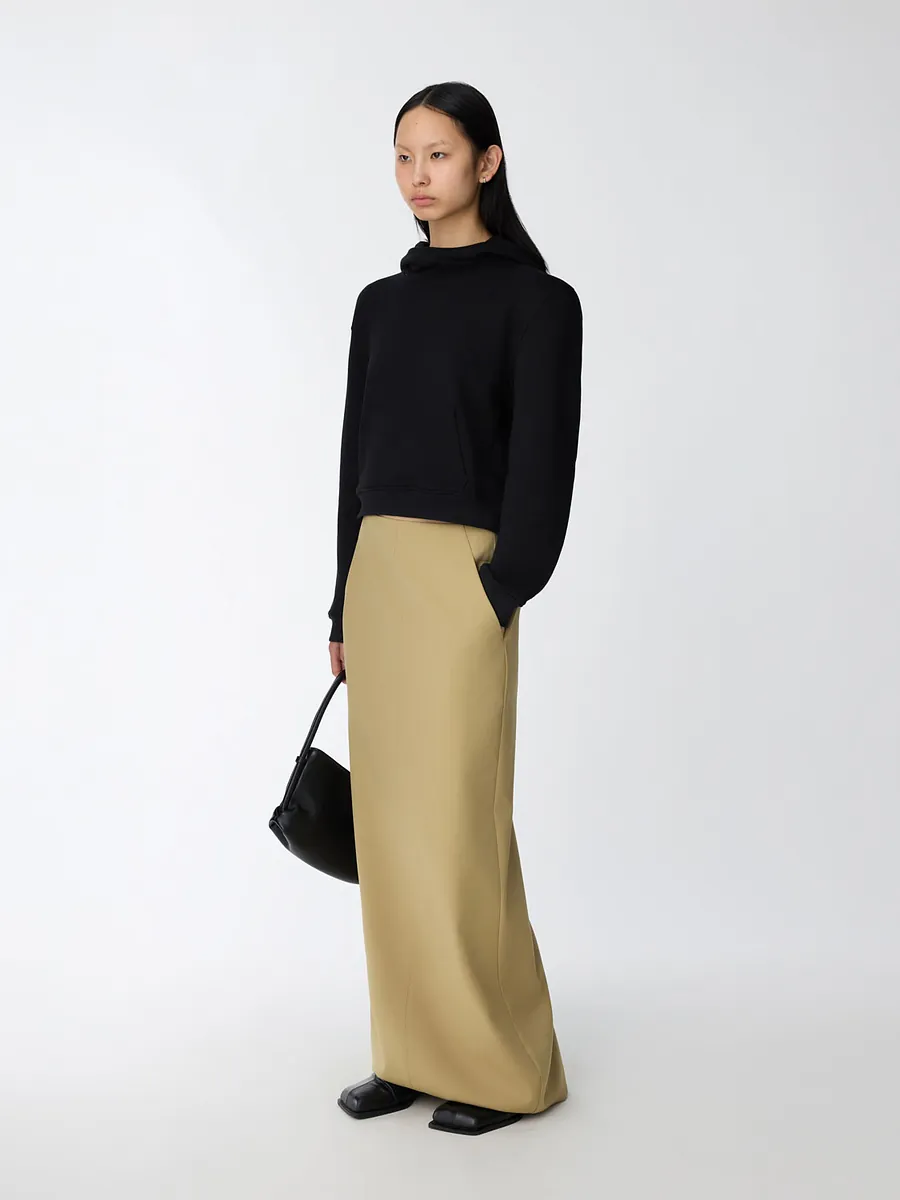 Studio Doe - Minimal Suede-Feel Curved Skirt