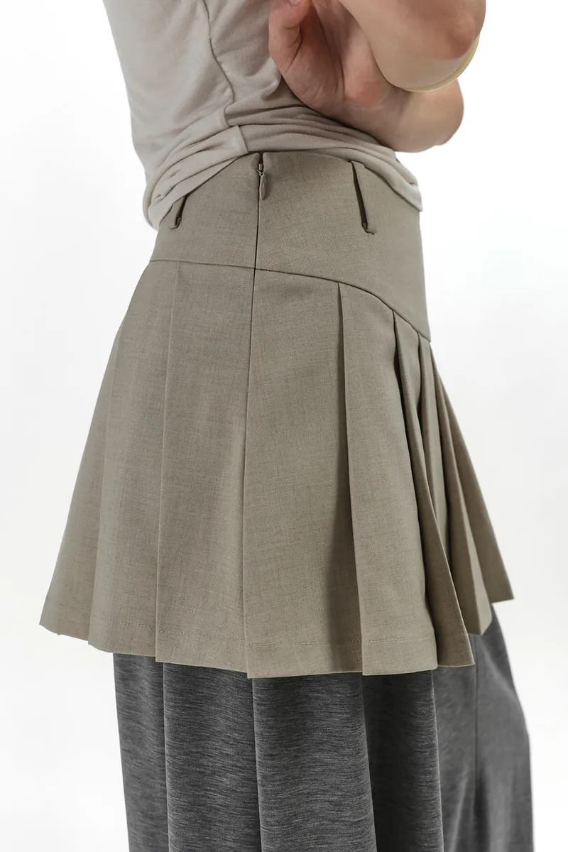 Studio Doe - Curved Panel Pleated Mini Skirt