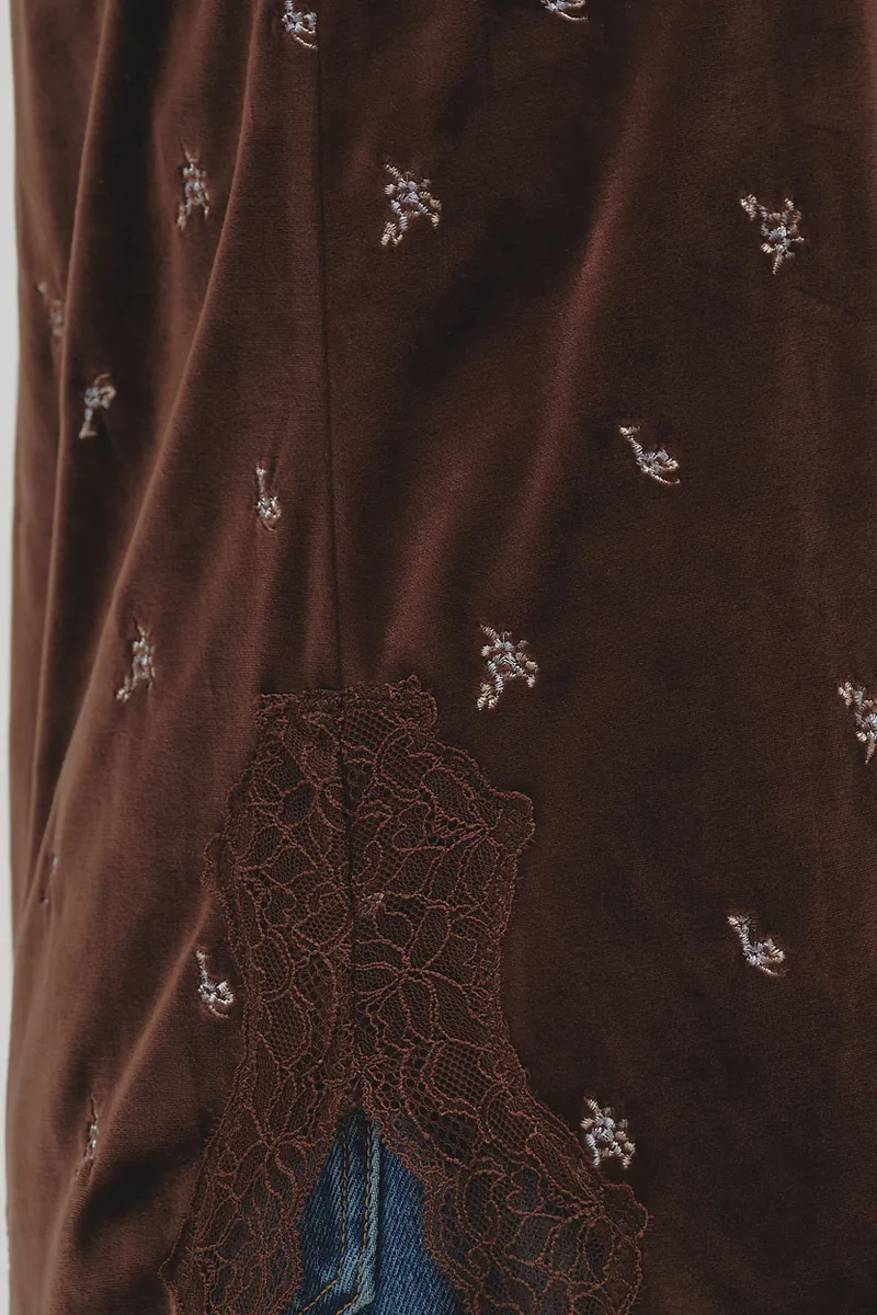 [PRE-ORDER] TODAYFUL - Petit Flower Velour Tunic