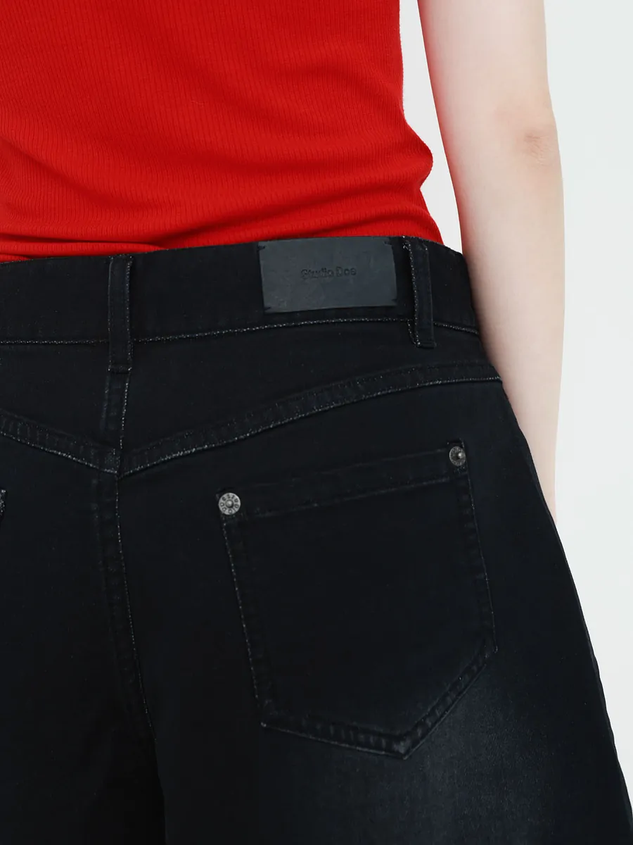 Studio Doe - Folded Waist Knit Denim Shorts