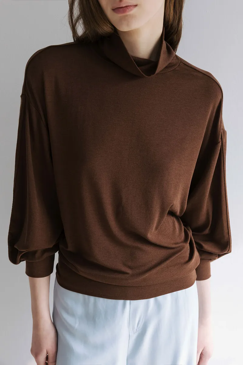 Studio Doe - Puff-sleeve Turtleneck Pullover