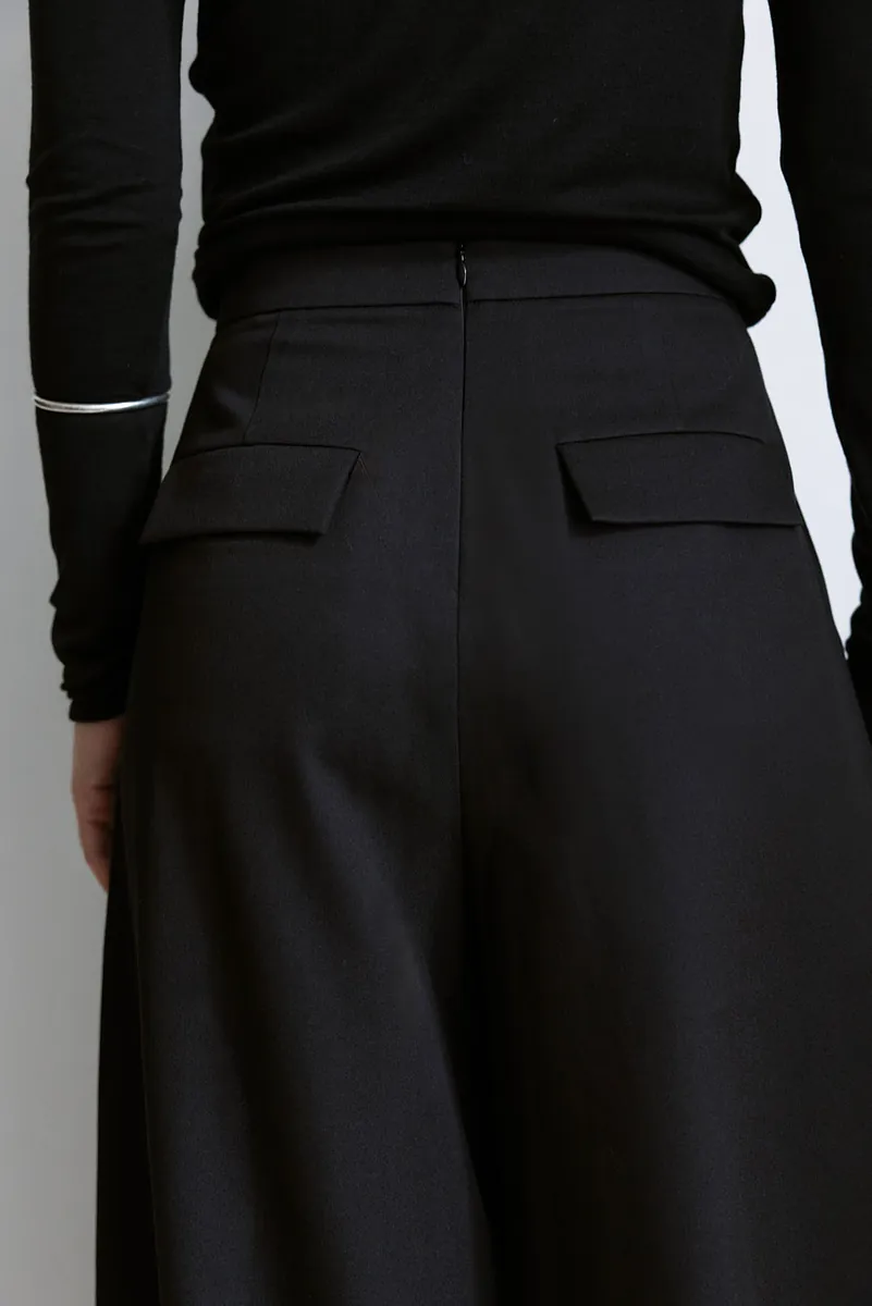 Studio Doe - Diagonal Tuck High-Rise Wide Pants