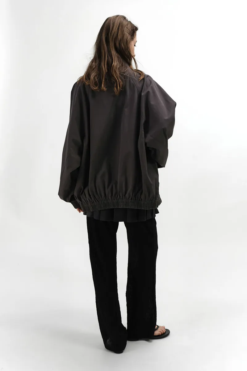 Studio Doe - Raglan Sleeve Stand Collar Oversized Jacket