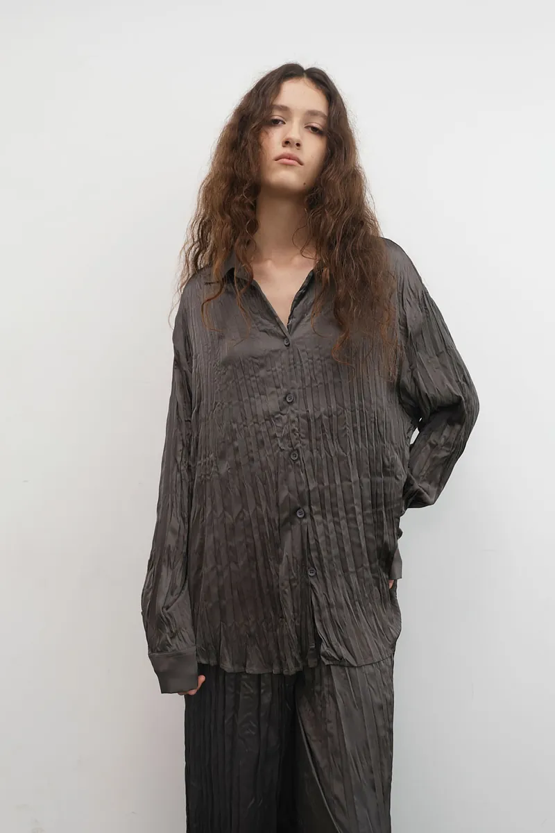 Studio Doe - Satin Pleated Shirt