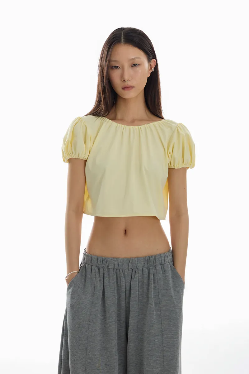 Doe：Molly Reversible Puff Sleeve Top