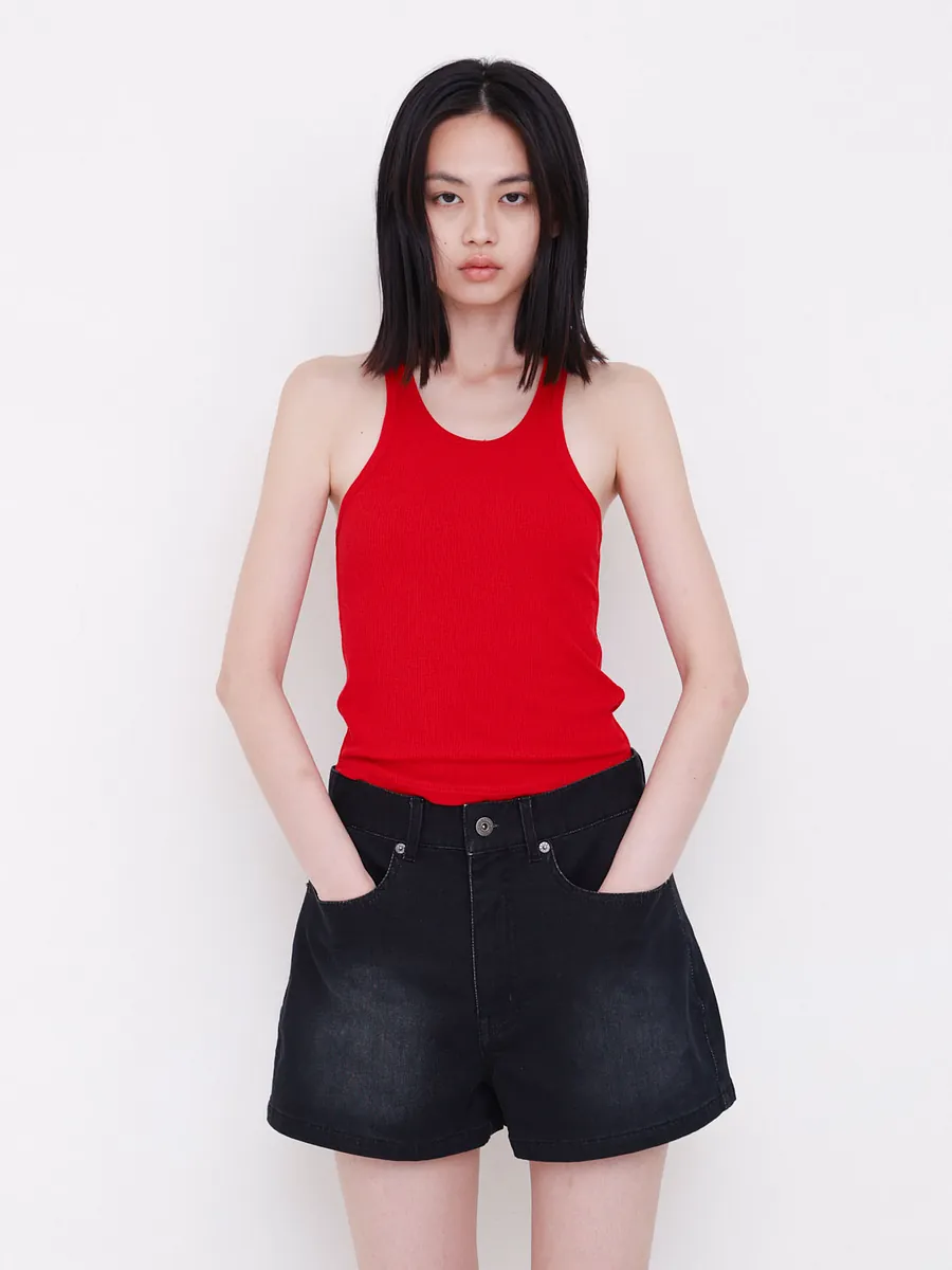 Studio Doe - Folded Waist Knit Denim Shorts
