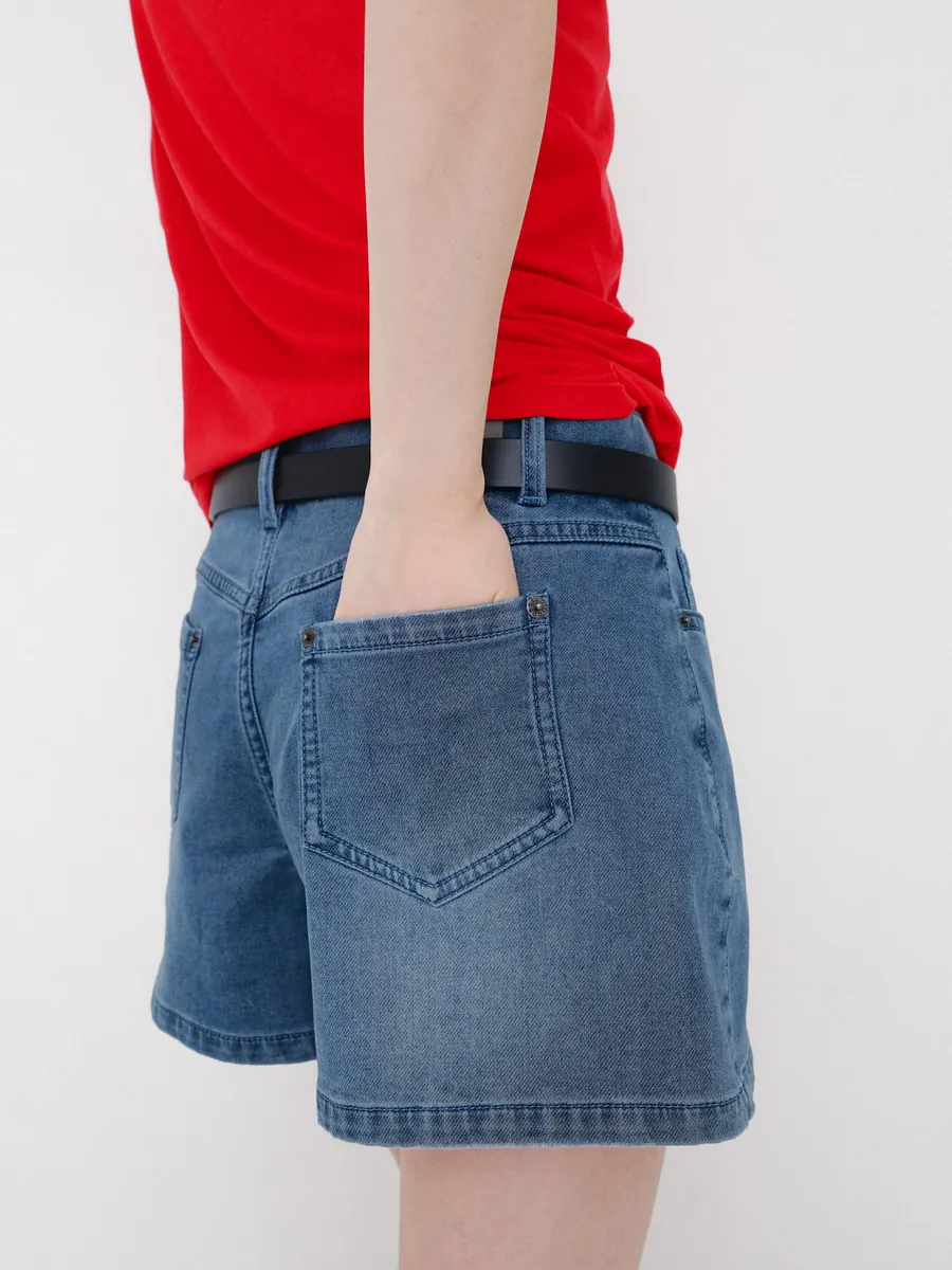Studio Doe - Folded Waist Knit Denim Shorts